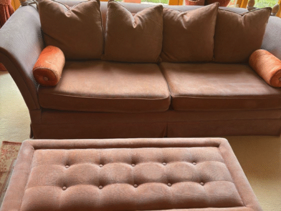 Laura Ashley sofas and footstool with Storage