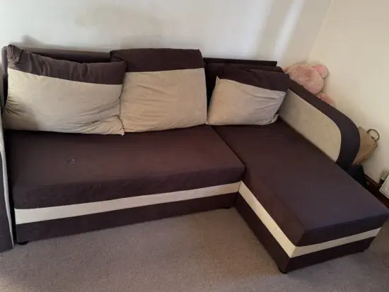 Anna furniture corner sofa bed Alexis 228 universal left/right corner Tan/Beige