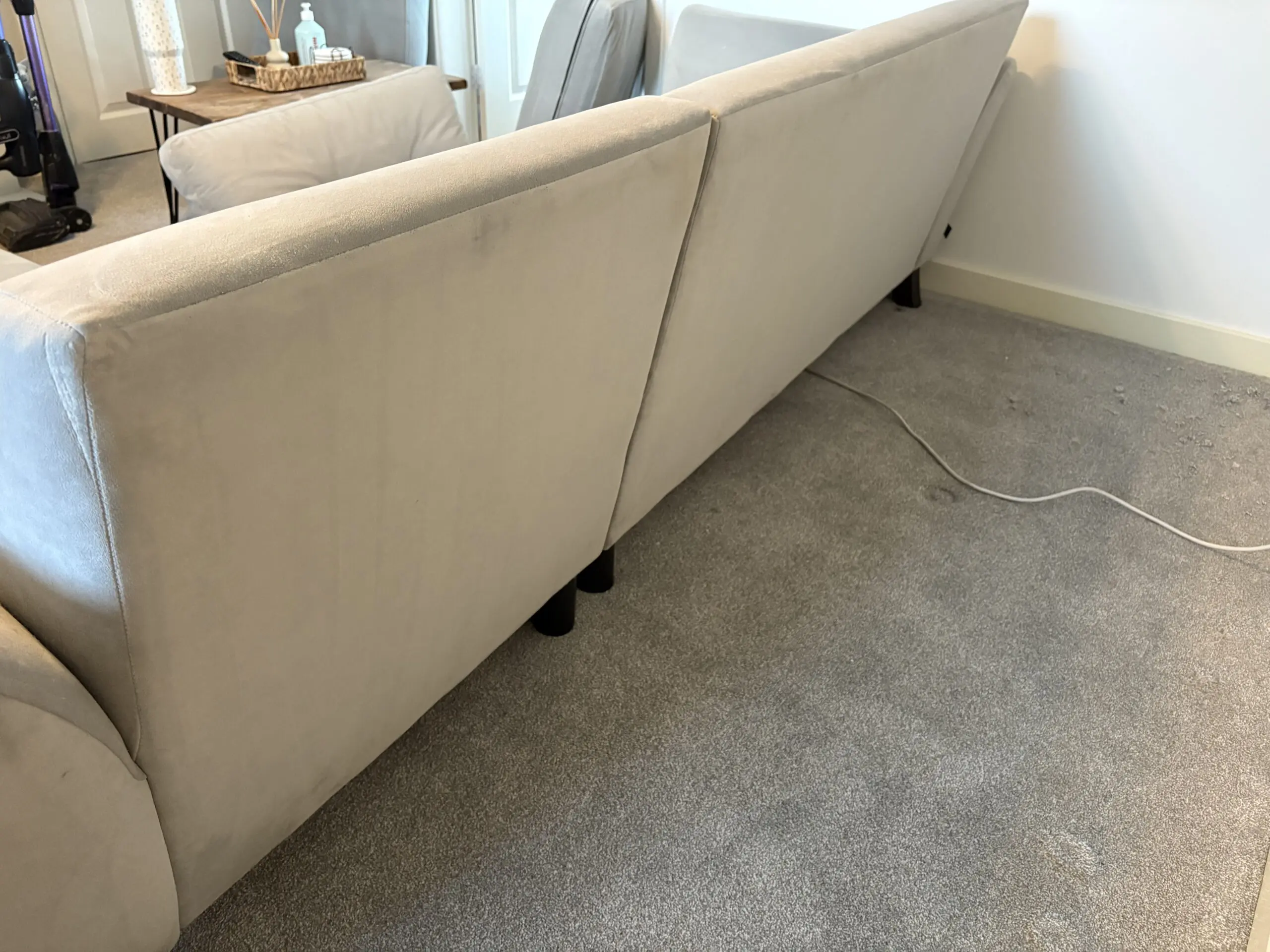 Patterdale Velvet Right Hand Facing Small Chaise Sofa