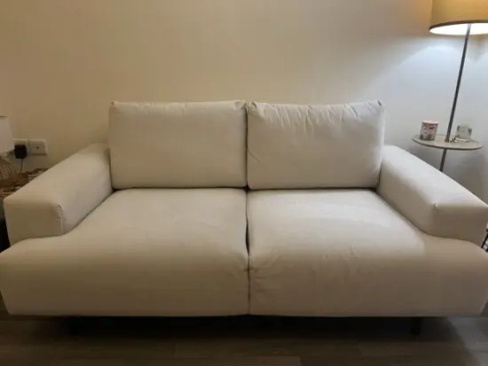 Habitat velvet 2 seater sofa natural