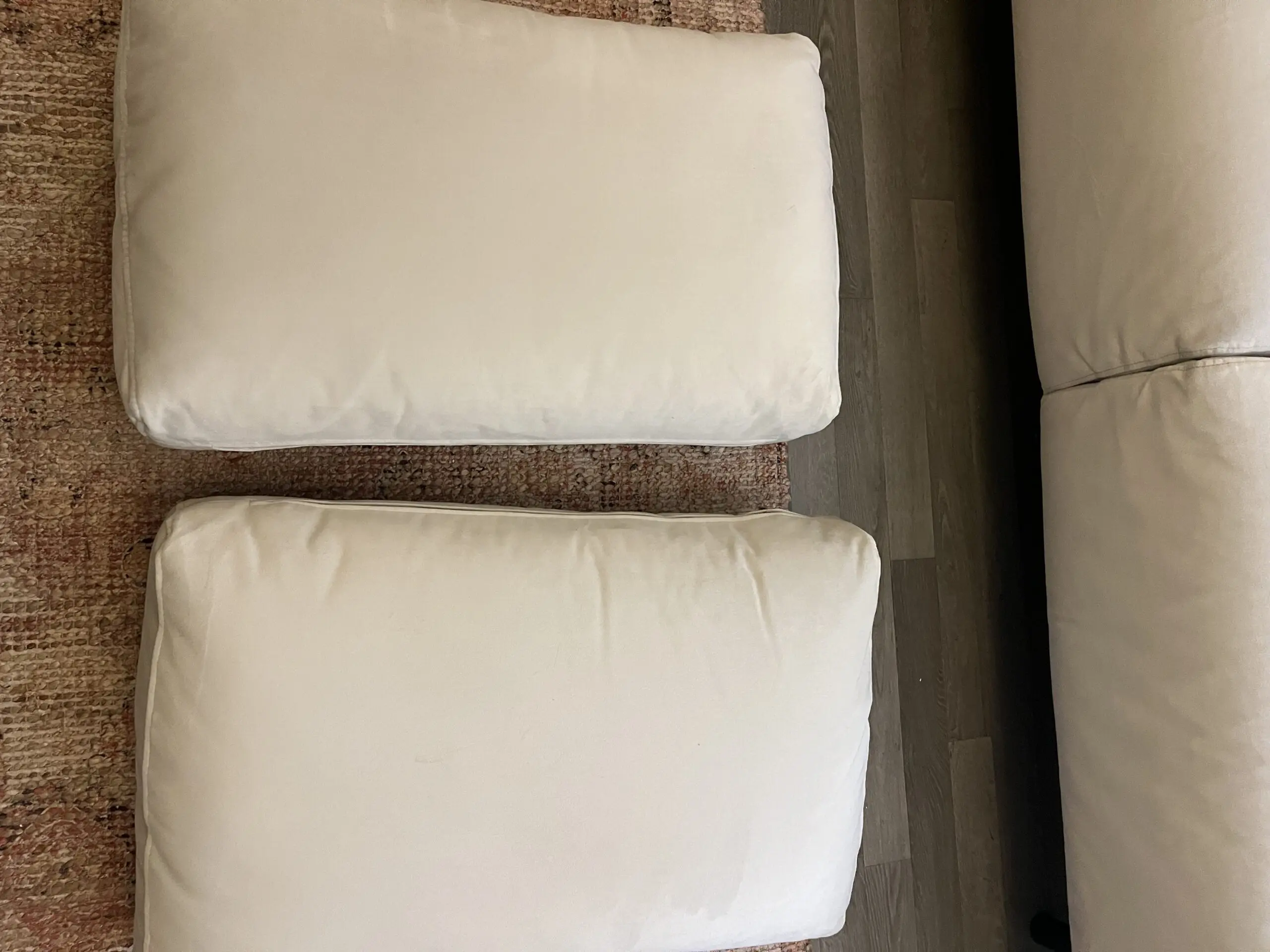 Habitat velvet 2 seater sofa natural