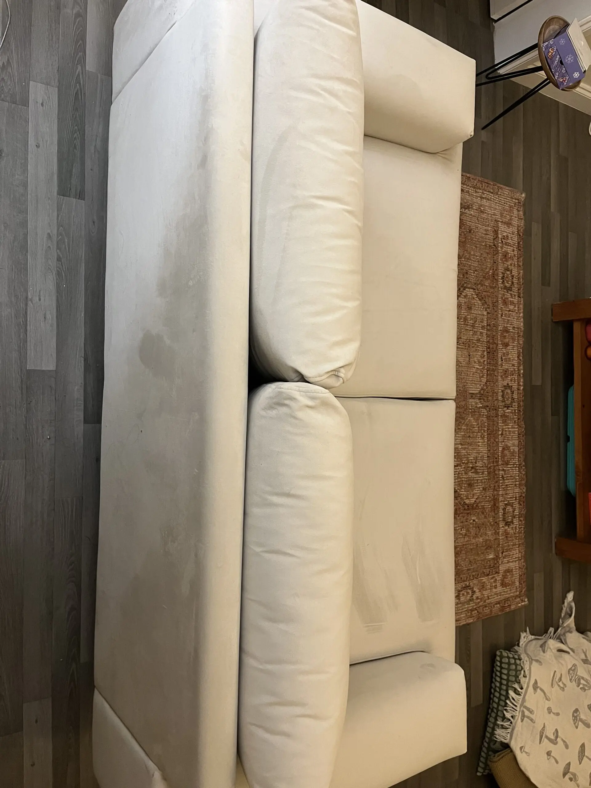 Habitat velvet 2 seater sofa natural