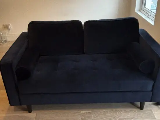 Dunelm Zoe Navy Velvet Two Seater