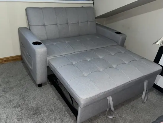 Debenhams HUDSON 2 Seater Sofa Bed, Convertible Pull Out Sofa Bed with Cup Holders.