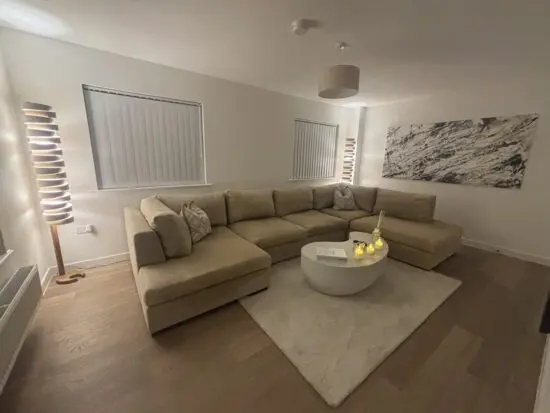 Large cream corner sofa