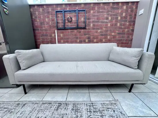 Hudson Click Clack 3 Seater Sofa Bed – Stone Grey (Excellent Condition)