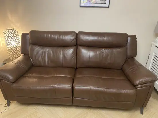 Leather power recliner sofa and chair