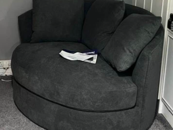 Costco grey swivel sofa