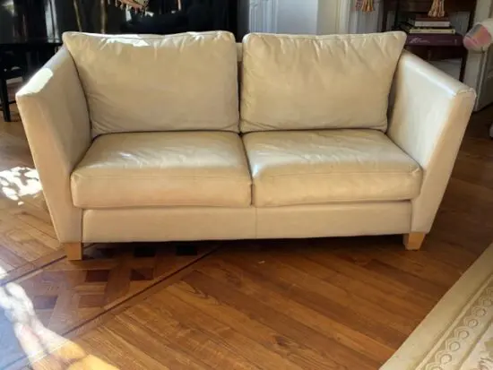CREAM LEATHER Sofa - two seated, fabulous condition.