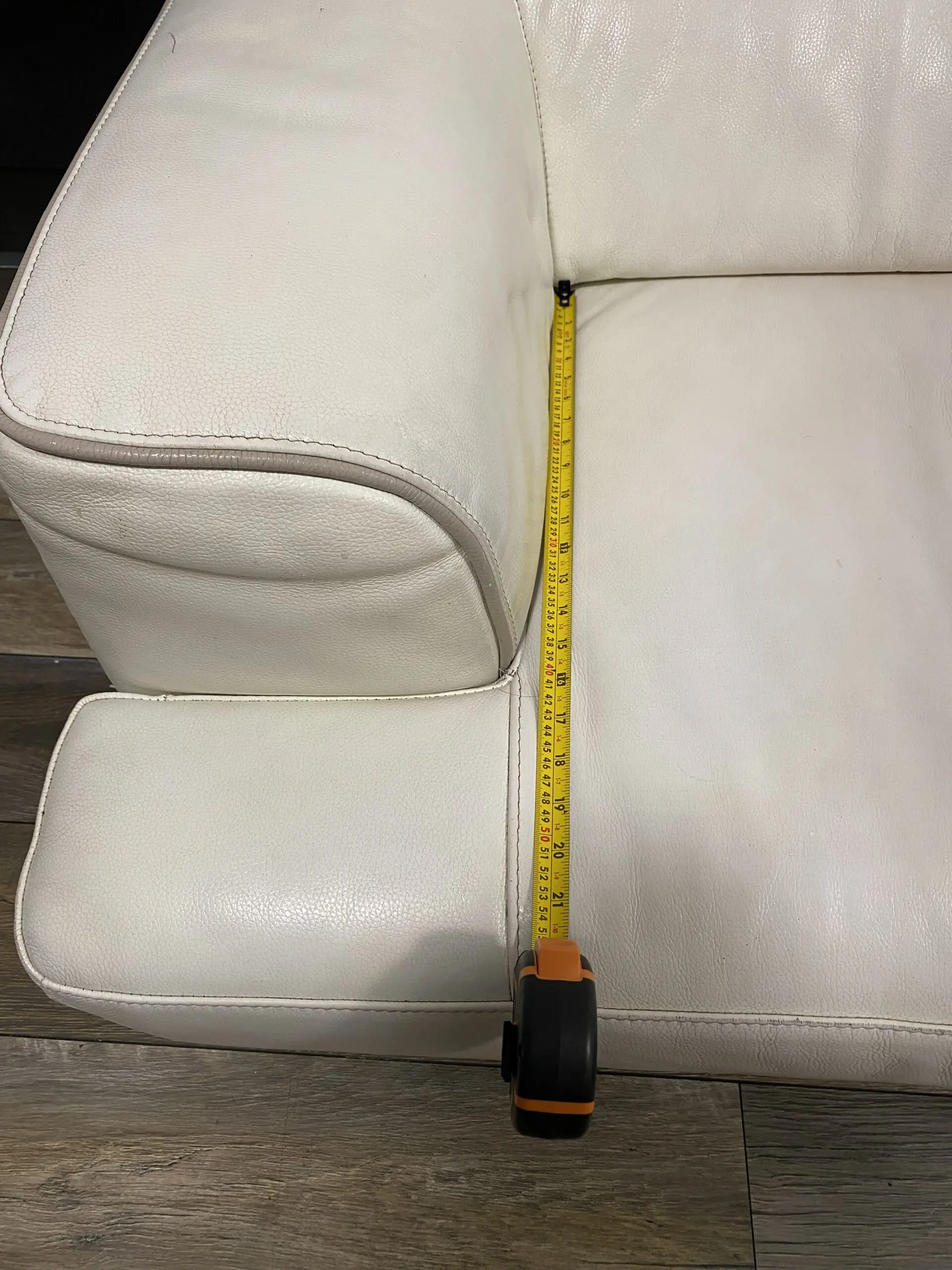 DFS Cream Leather Corner Sofa – For Sale