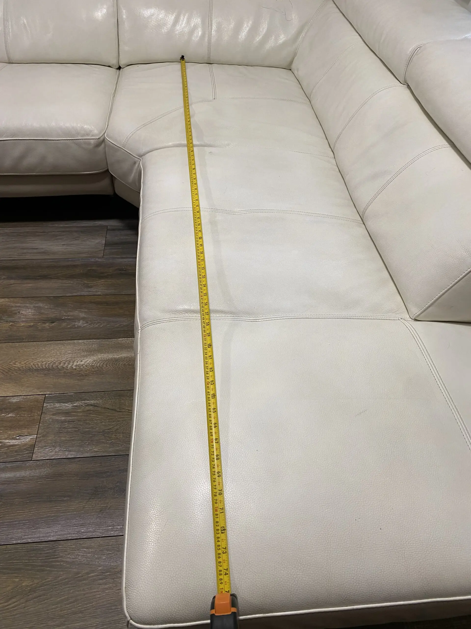 DFS Cream Leather Corner Sofa – For Sale