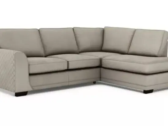 DFS Stone Orka Velvet Chaise Corner Sofa