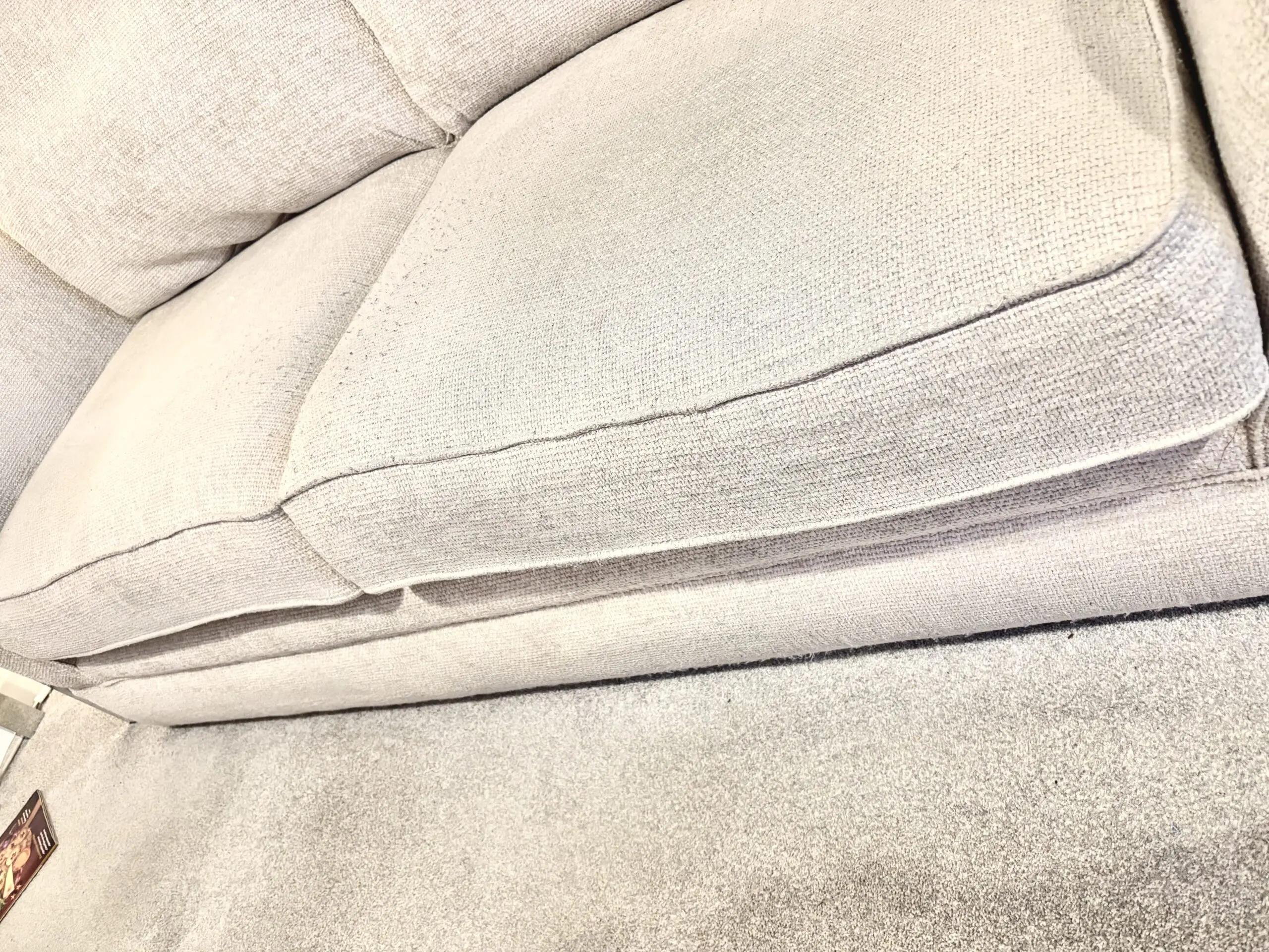 3 seat oatmeal settee oak furniture land carrington 2.5 years old