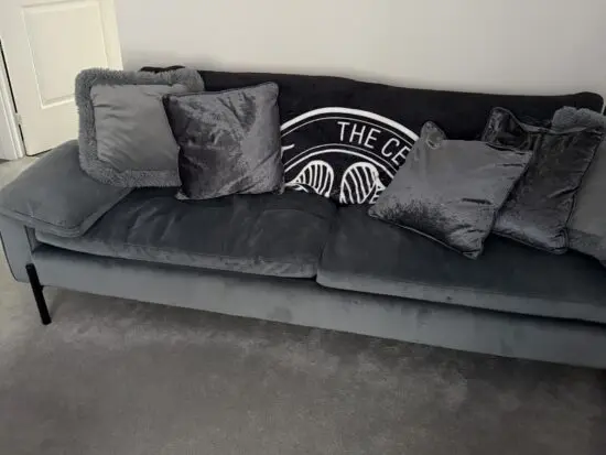 Grey suite with footstool