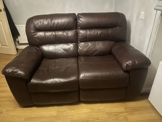 Electric recliner 2 seat leather sofa