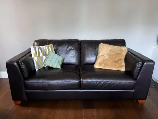 Dark Brown Leather 2 Seater Sofa