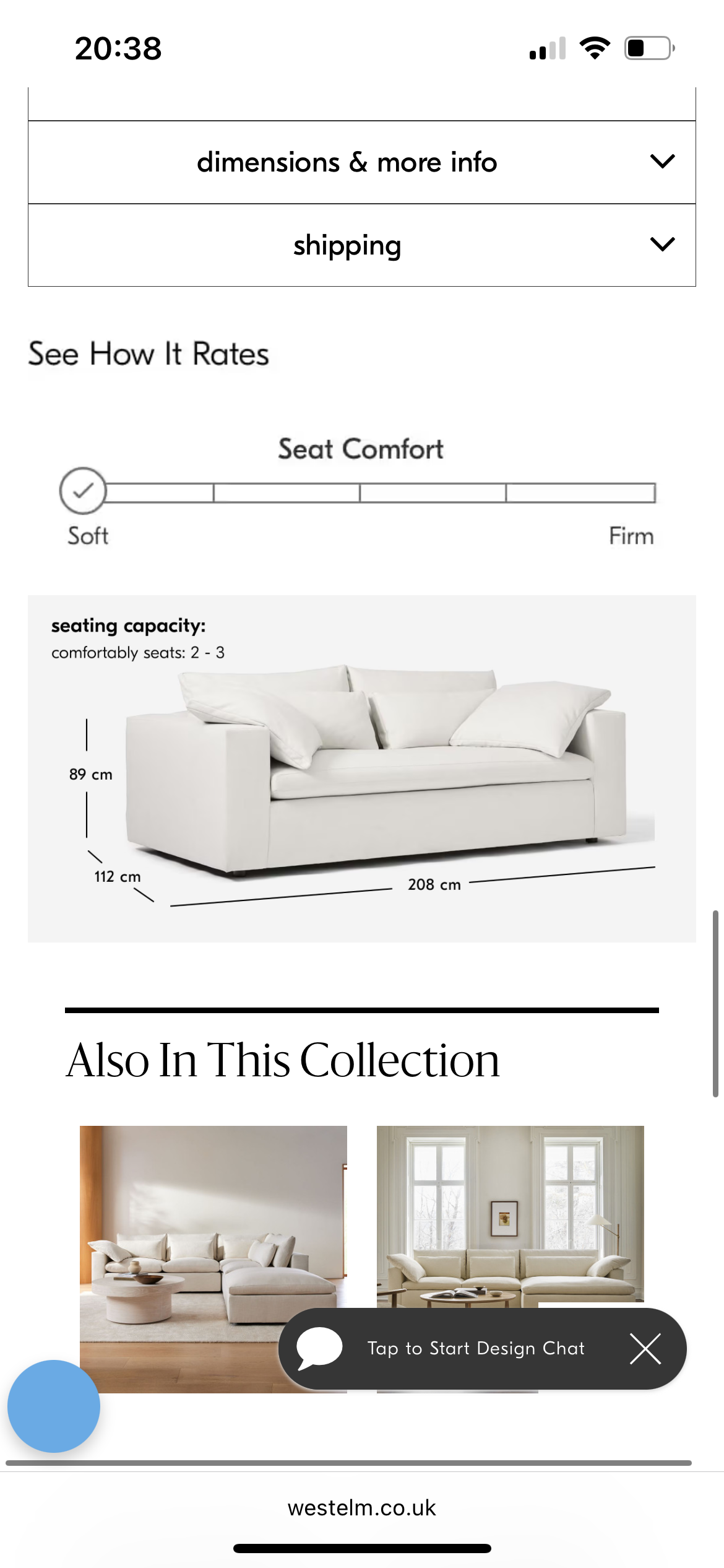 West Elm Harmony Sofa and ottoman