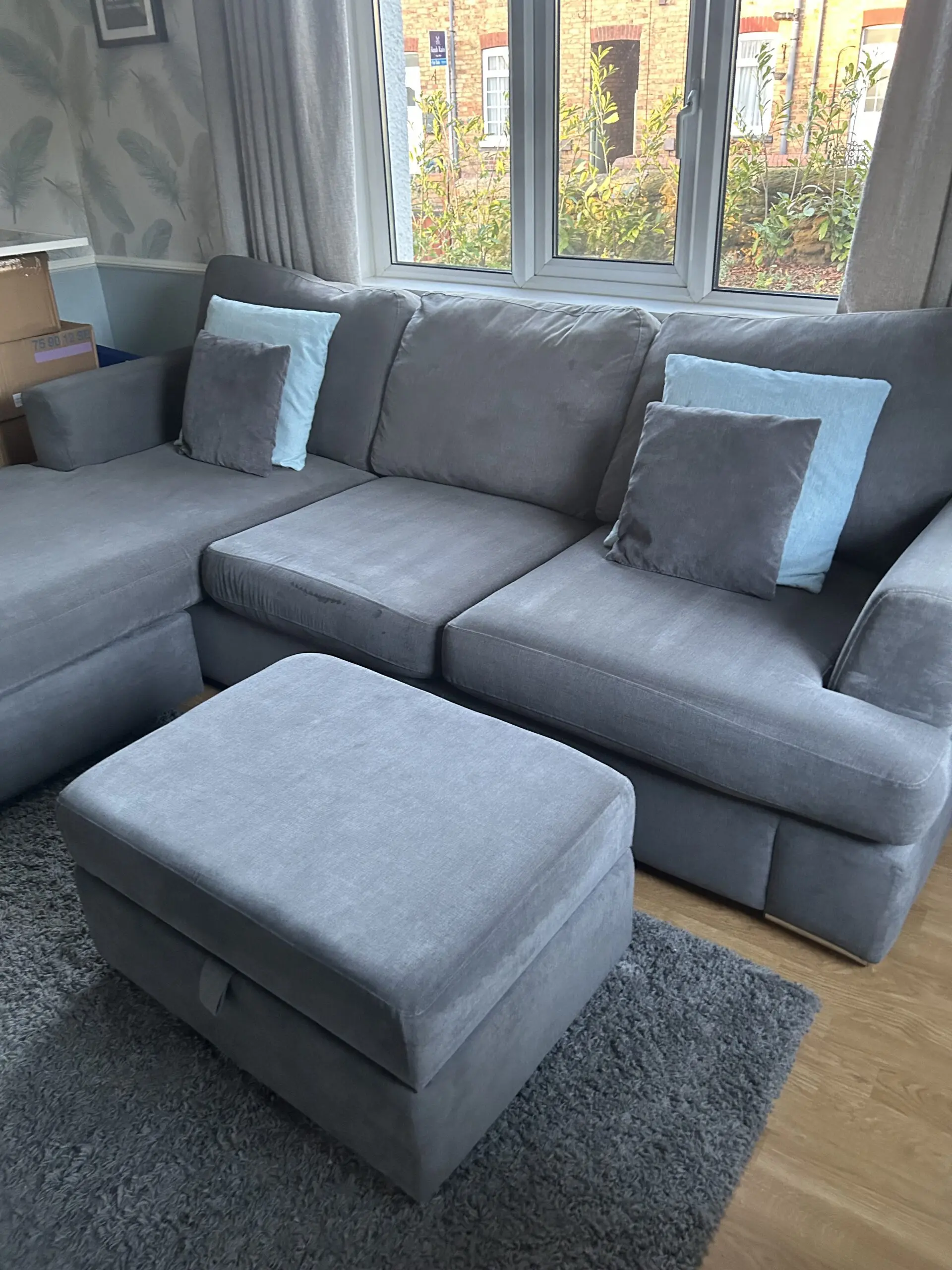 DFS Grey Freya 4 seater lounger