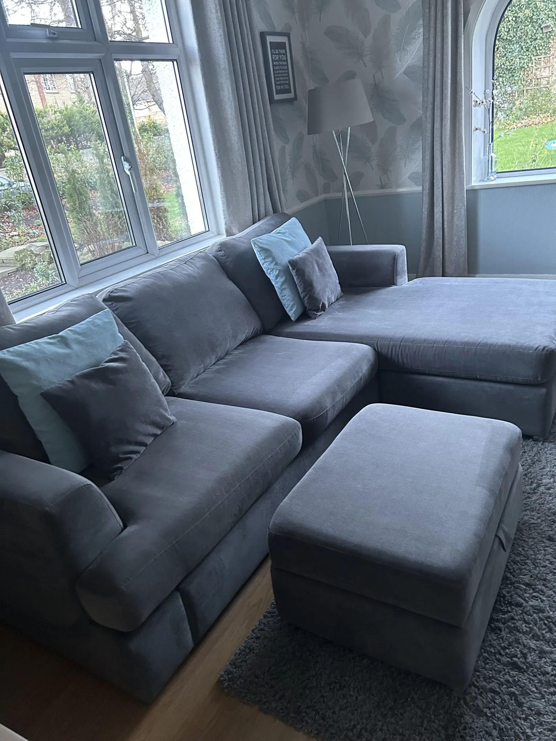 DFS Grey Freya 4 seater lounger