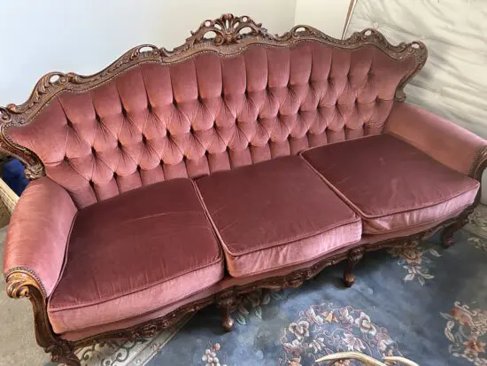 Vintage reproduction red Victorian 3 piece suite