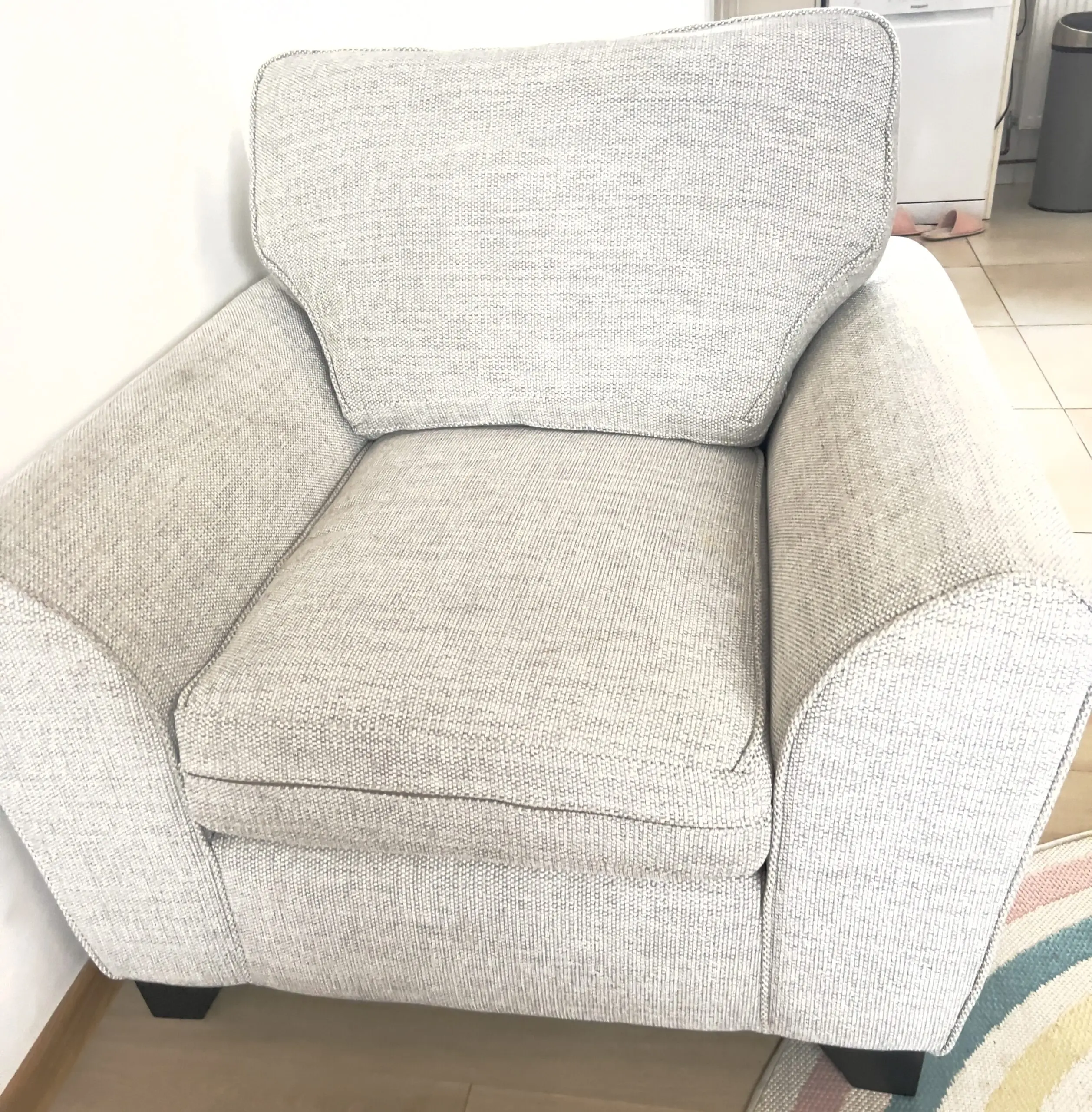 2 Single Sofa Chair in Light Grey and Silver Colour
