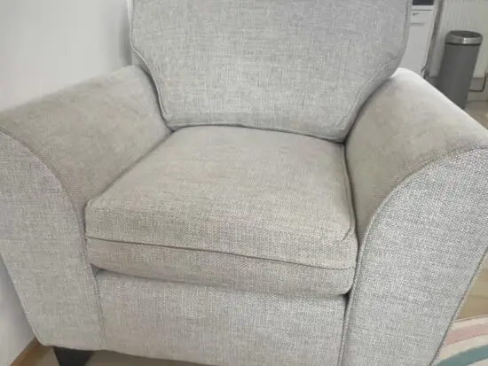2 Single Sofa Chair in Light Grey and Silver Colour