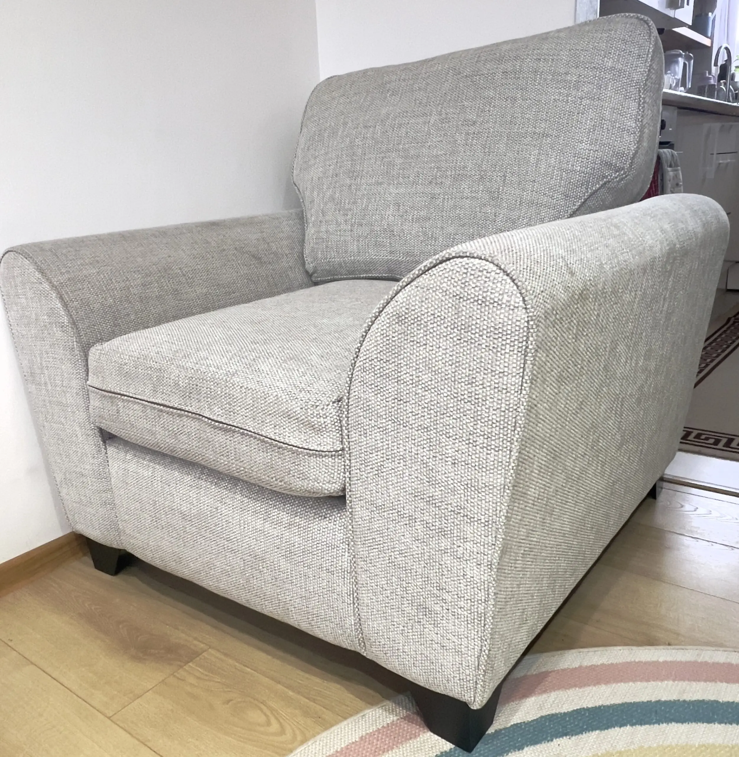 2 Single Sofa Chair in Light Grey and Silver Colour