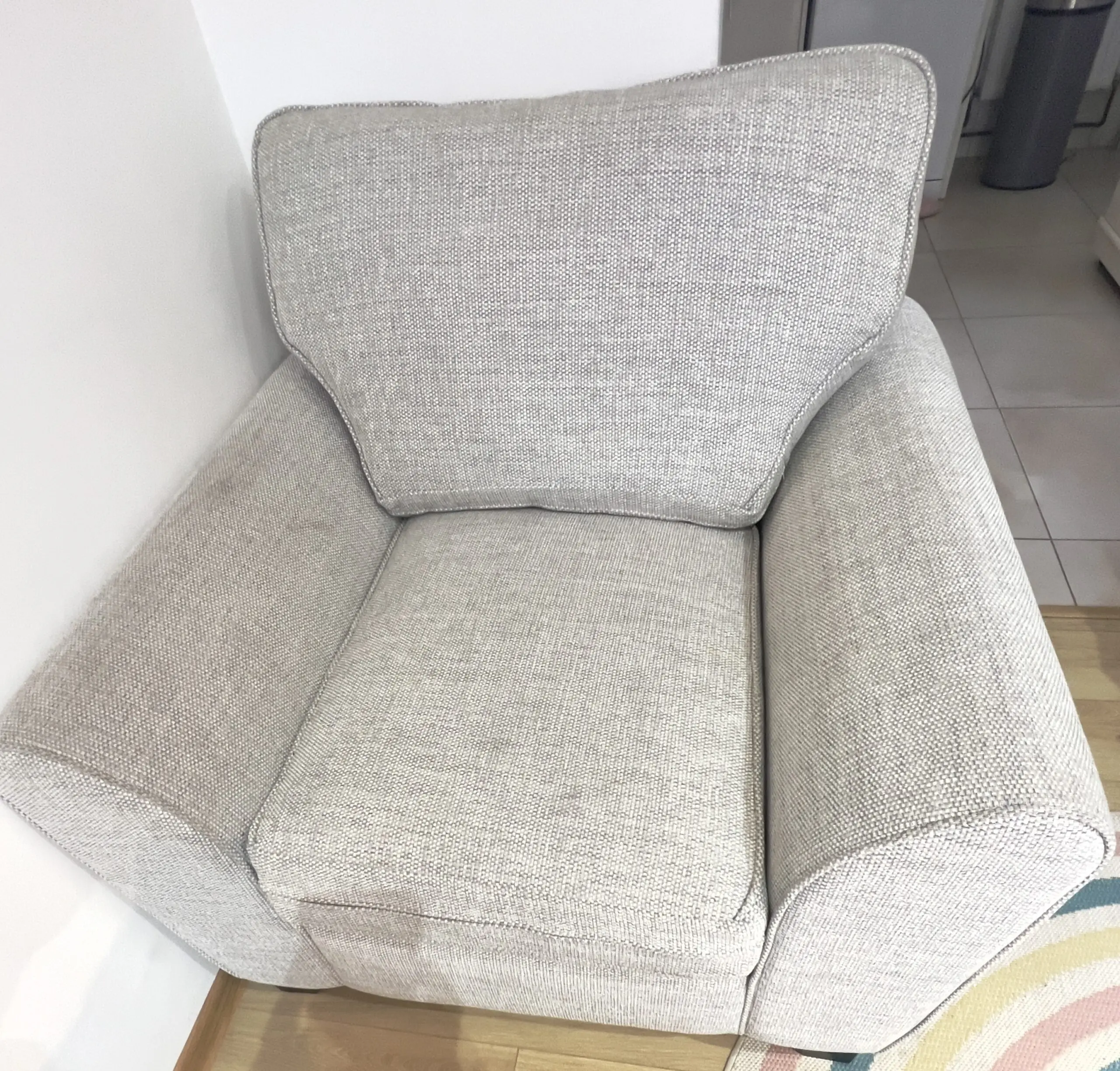 2 Single Sofa Chair in Light Grey and Silver Colour