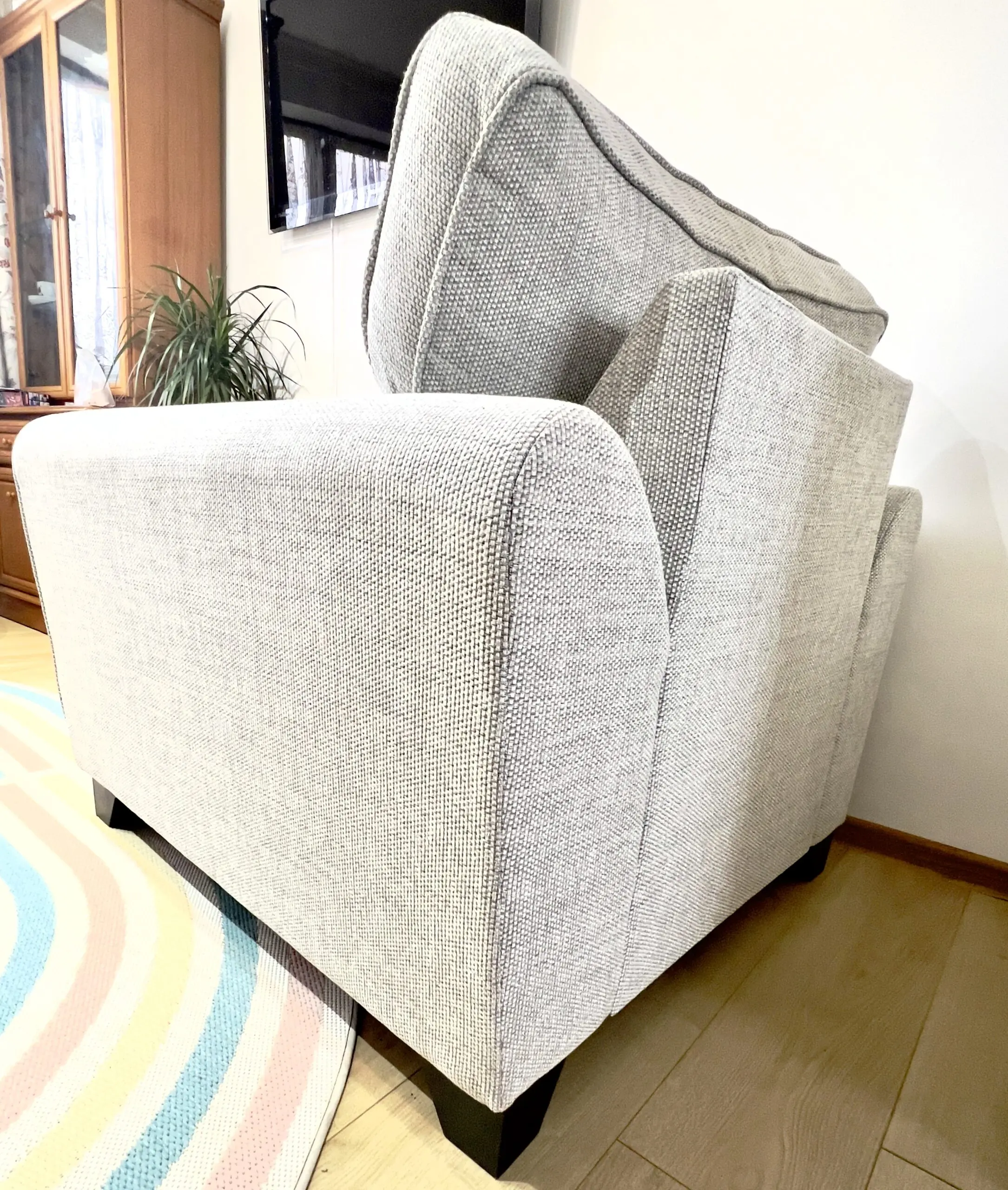 2 Single Sofa Chair in Light Grey and Silver Colour