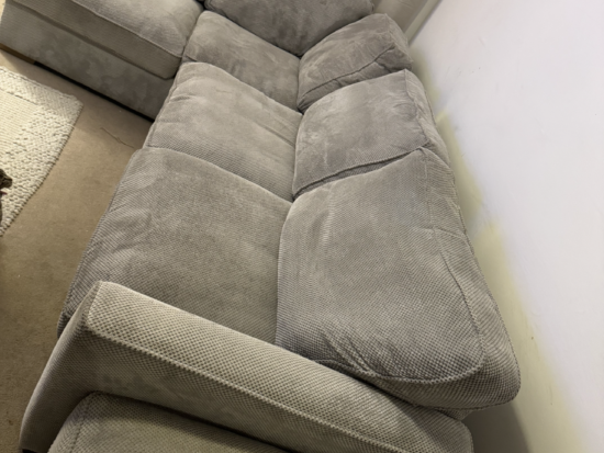 Oak furniture land grey corner sofa.