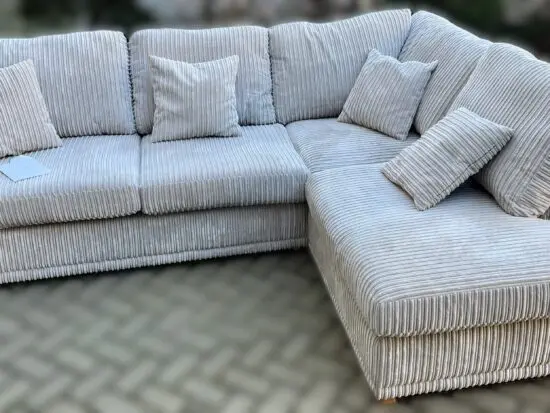 DFS Silver Corner Sofa Bronson FB FM LHF ARM O/END