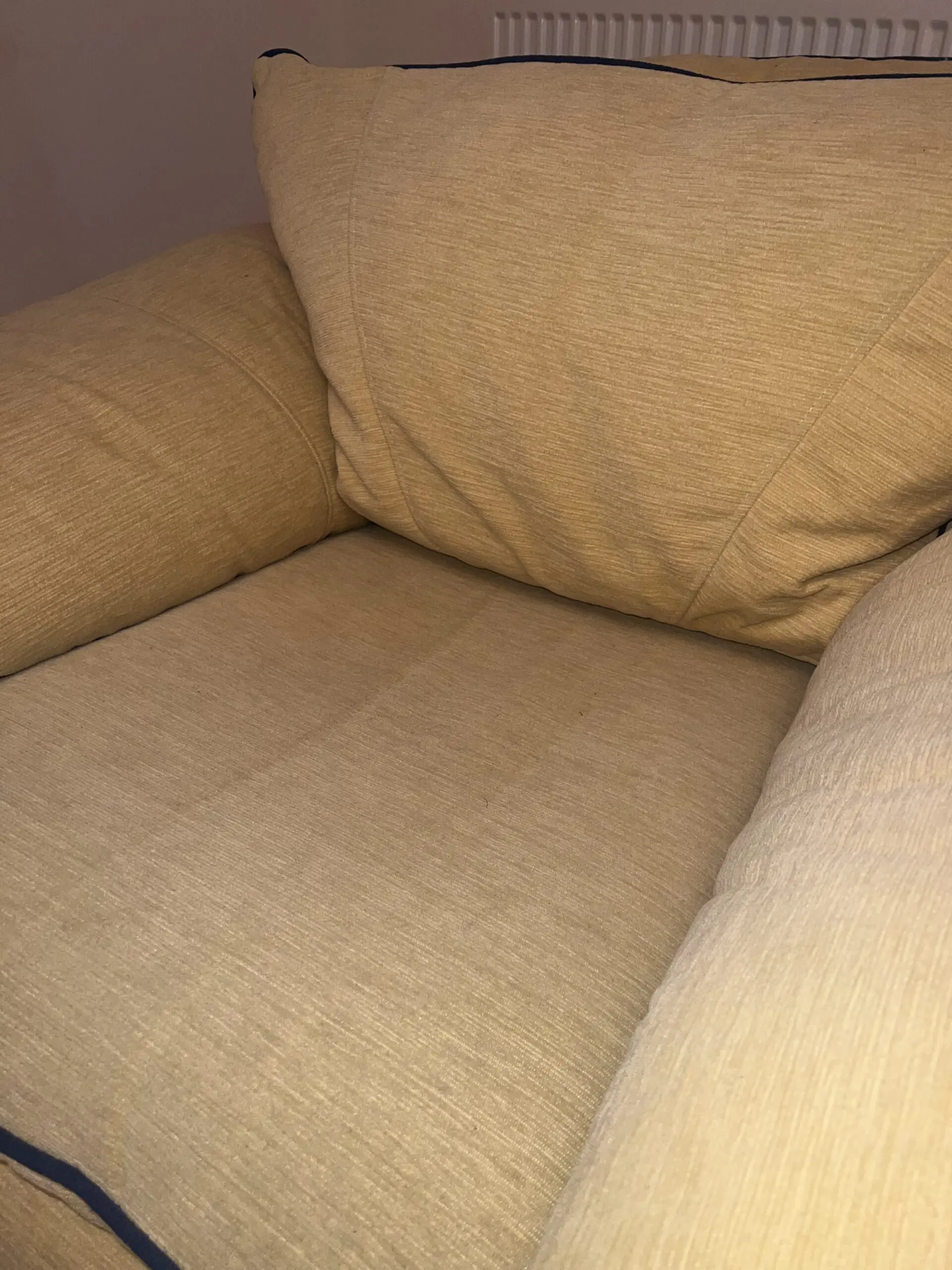 DFS Mustard Yellow & Blue Chair