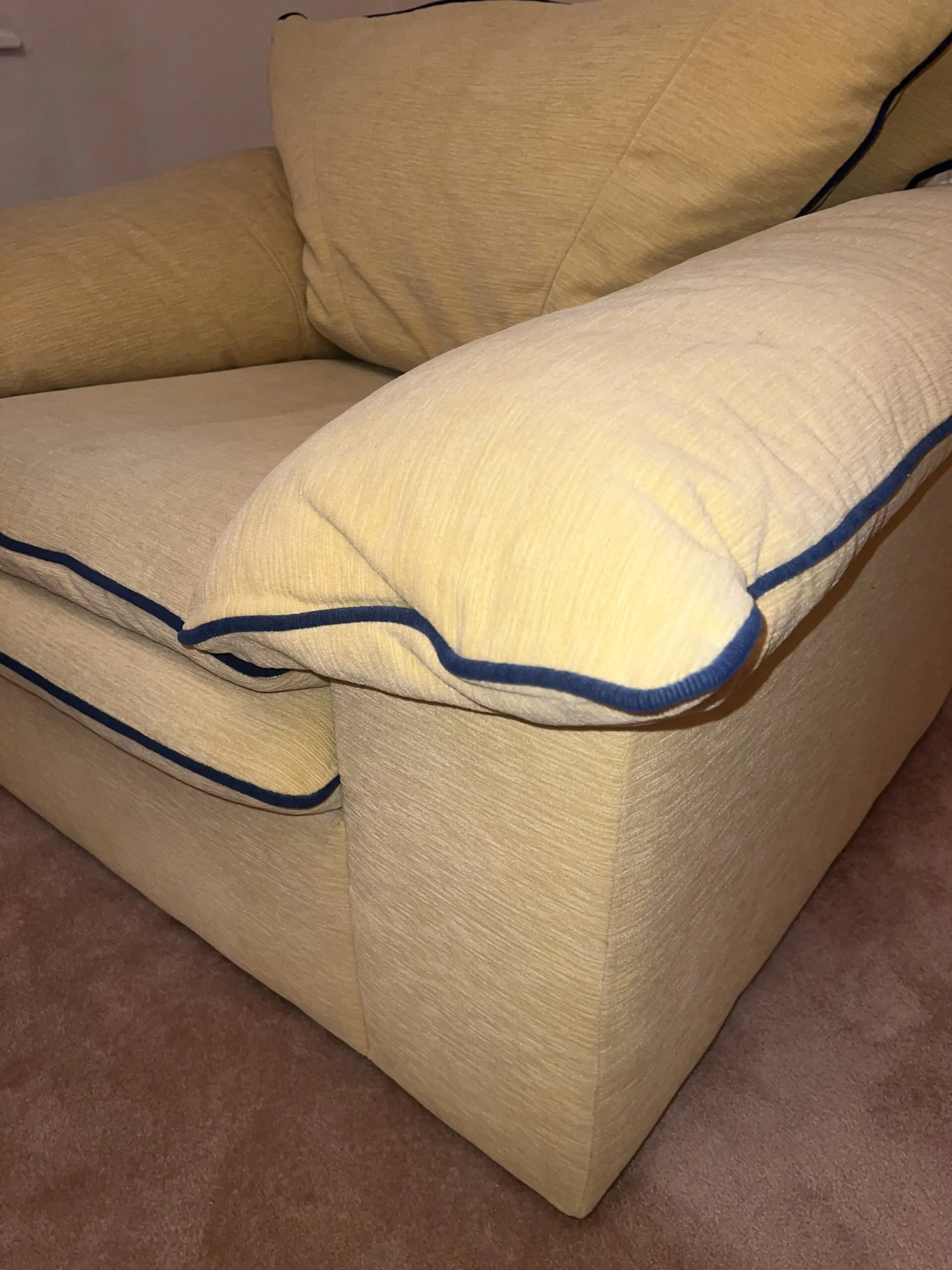 DFS Mustard Yellow & Blue Chair