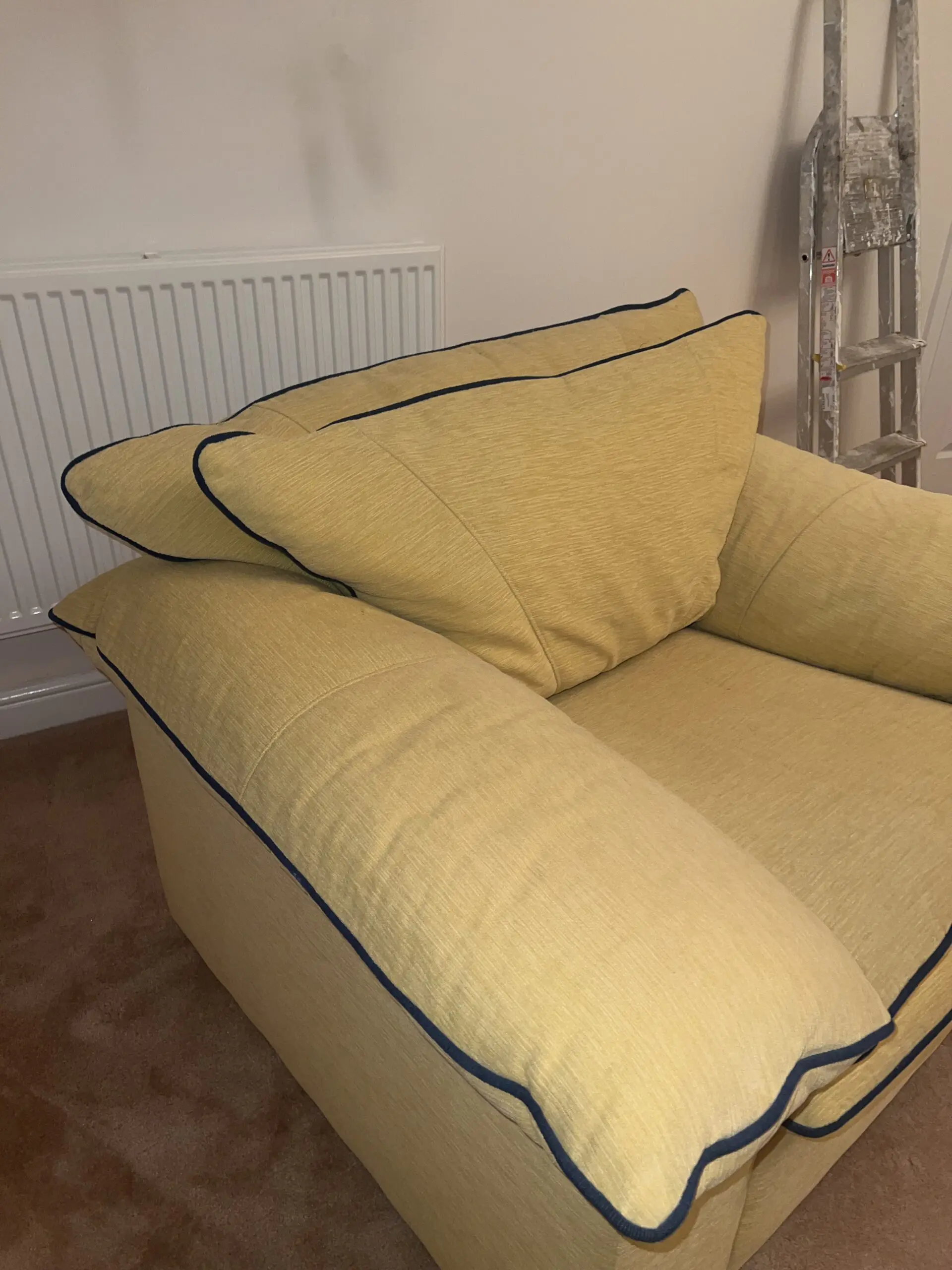 DFS Mustard Yellow & Blue Chair