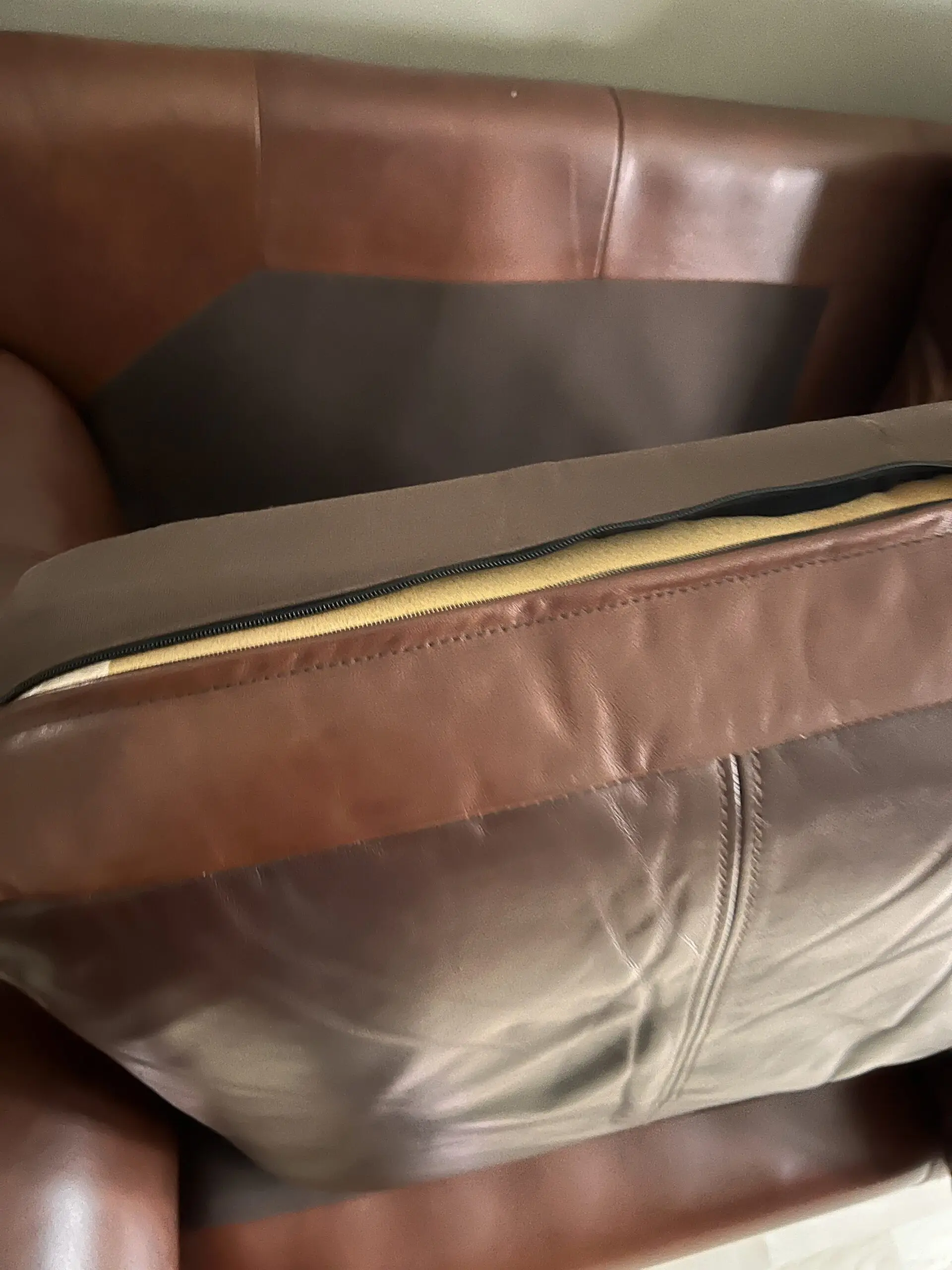 Dark Brown Leather 3-Seater Sofa