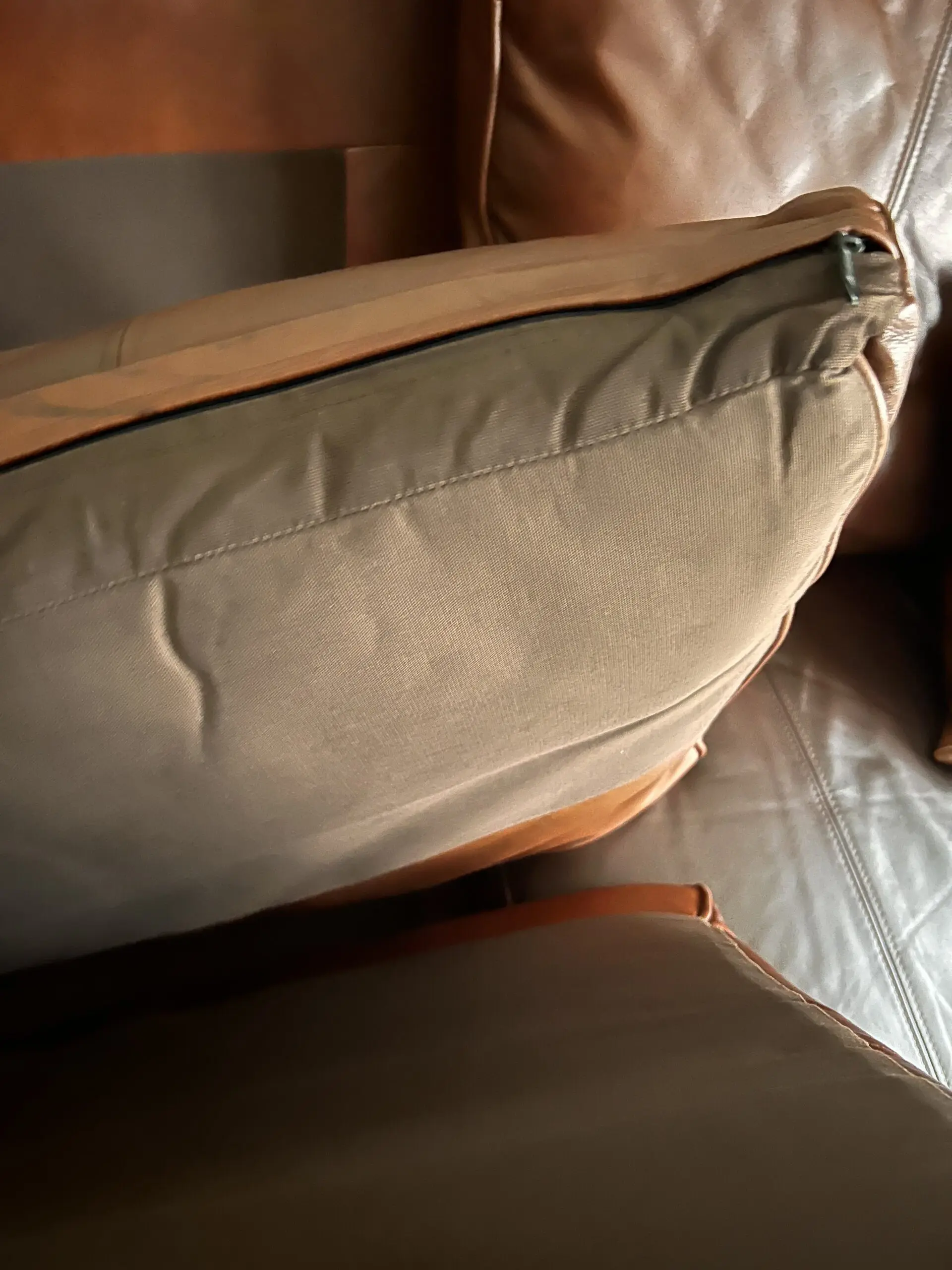 Dark Brown Leather 3-Seater Sofa