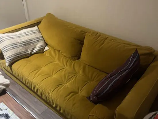 Beautiful retro mustard velvet 3 seater