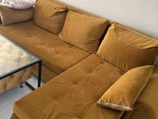 Mustard Sofa bed with storage space