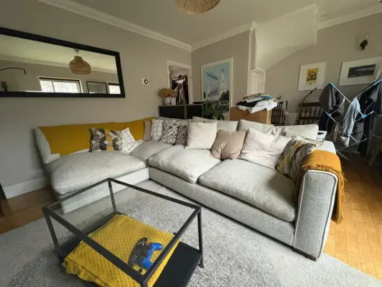 Sofology Large L-Shaped Corner Sofa – Light Grey Fabric