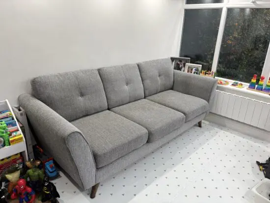 Furniture Village 3 seater classic back fabric sofa