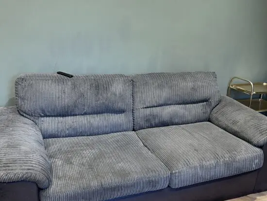 Grey cord sofa