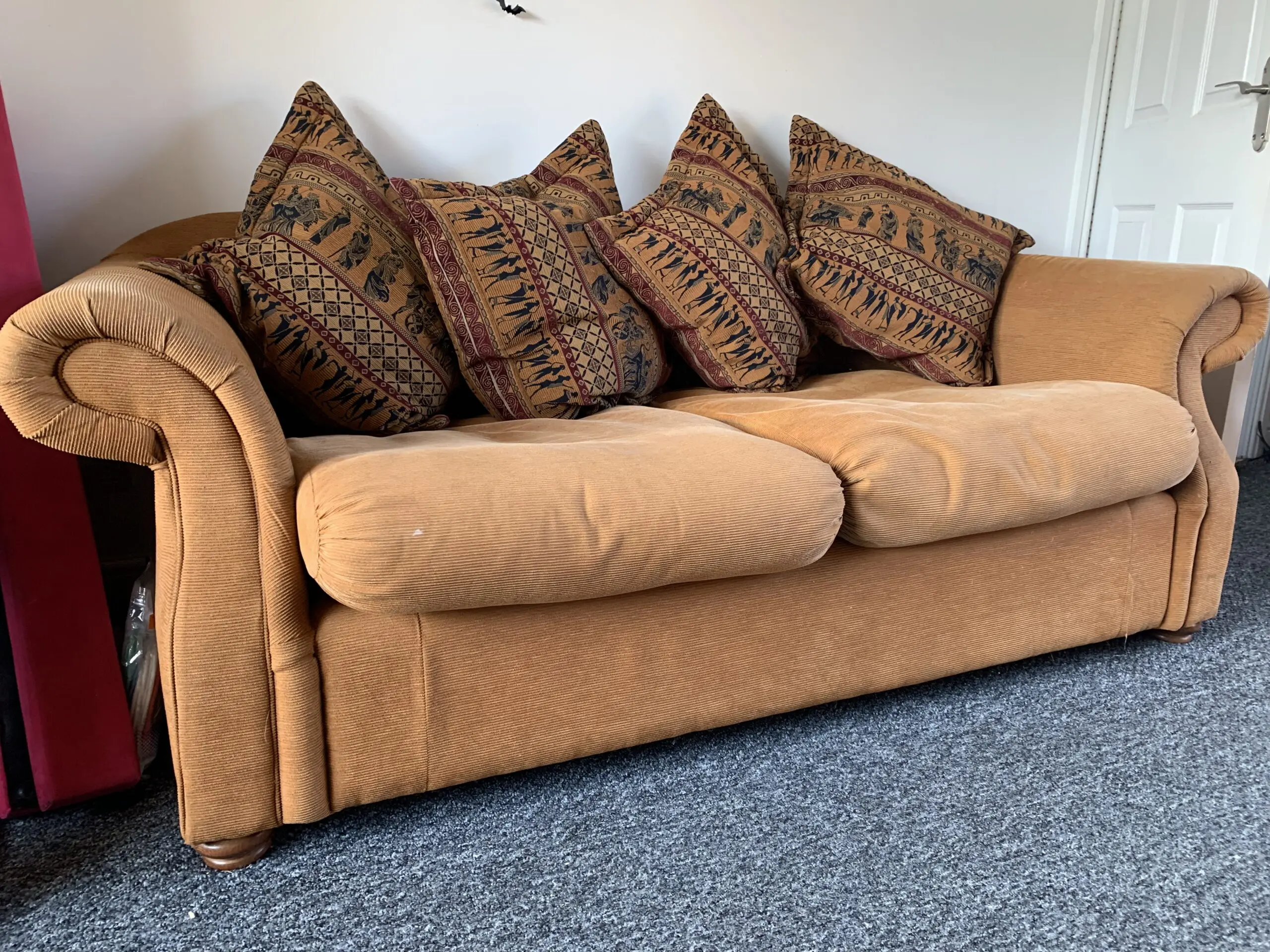 Burnt Orange/Rust Brown 2 seater sofas x 2