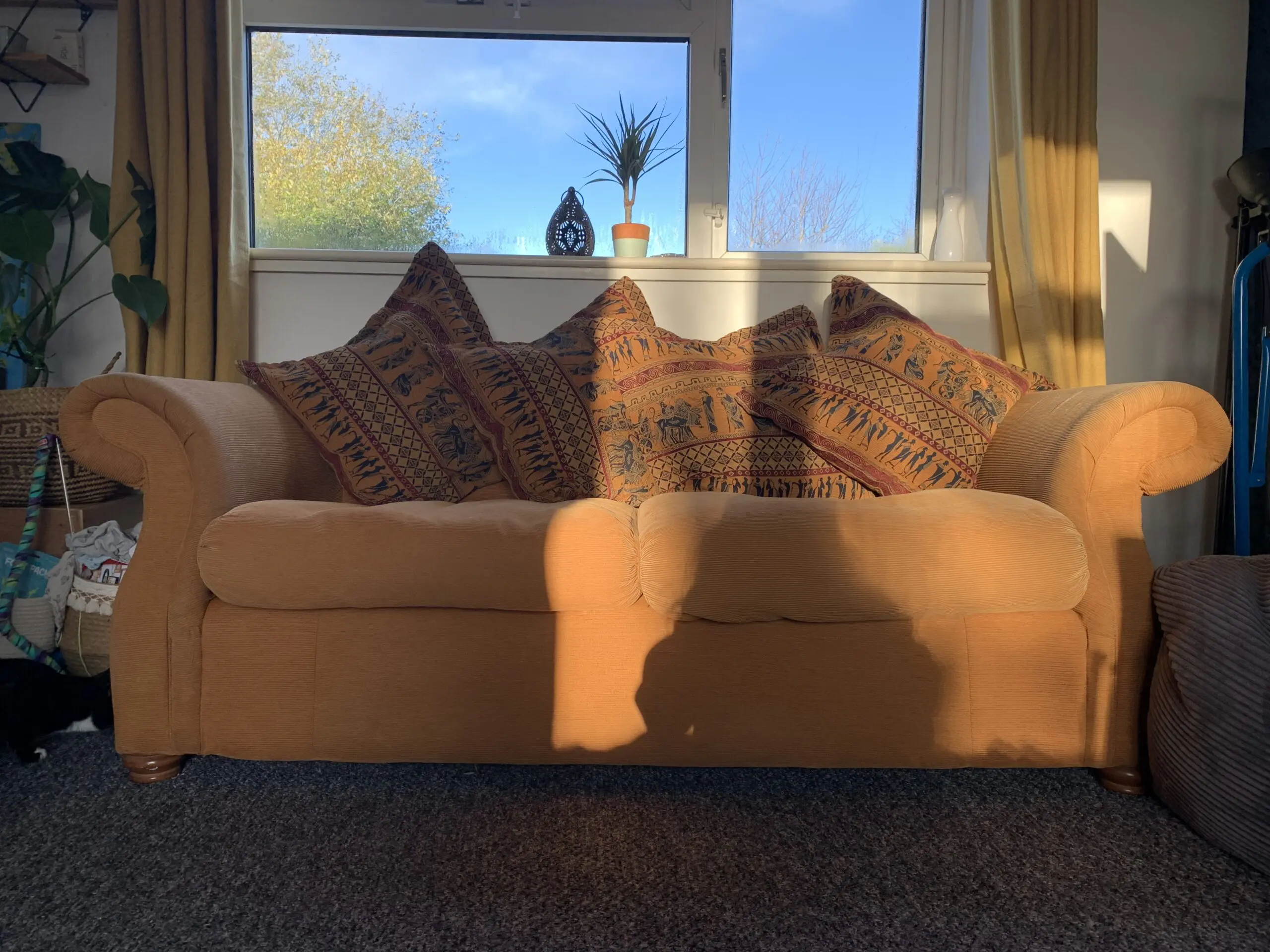 Burnt Orange/Rust Brown 2 seater sofas x 2