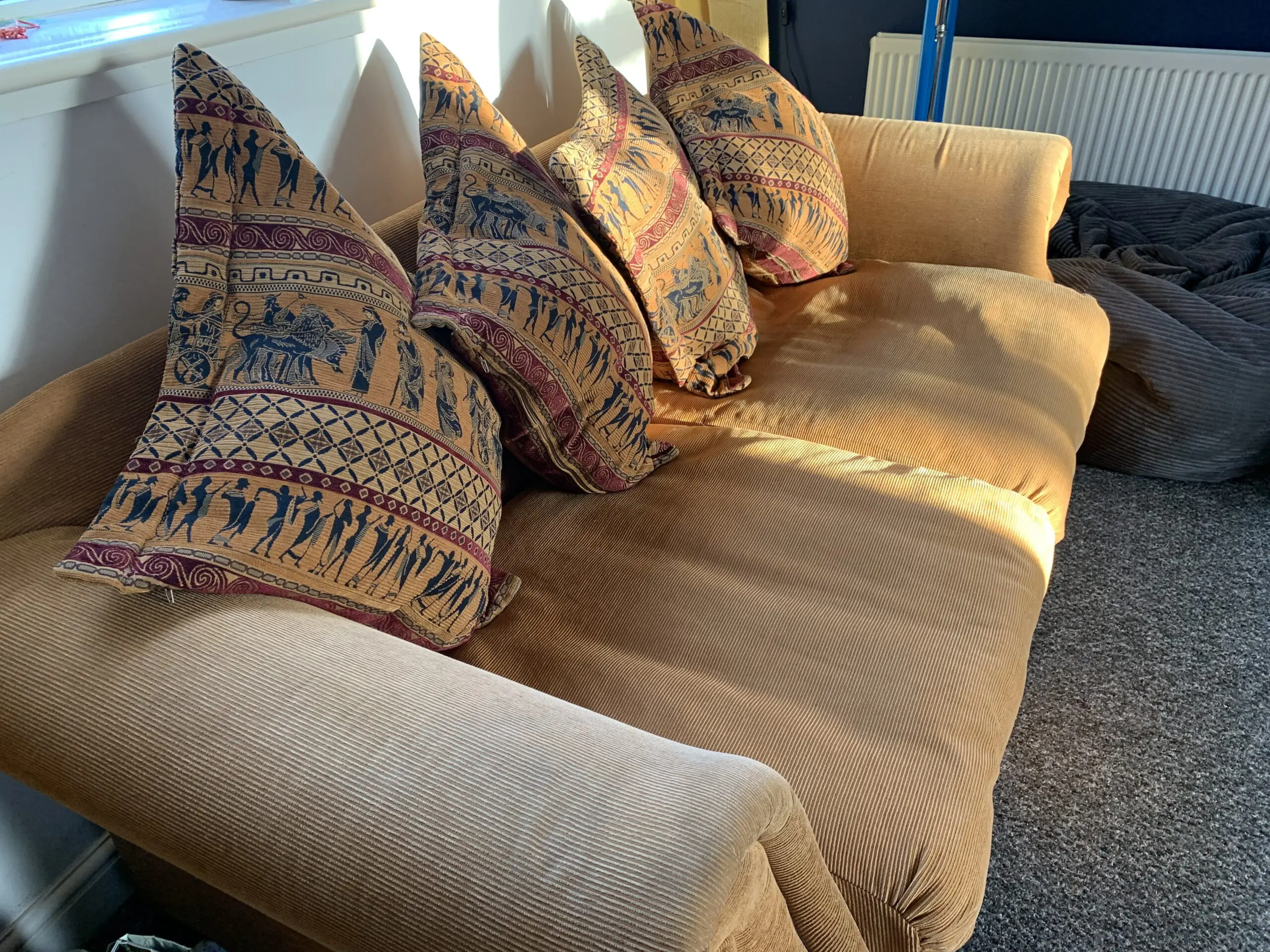 Burnt Orange/Rust Brown 2 seater sofas x 2