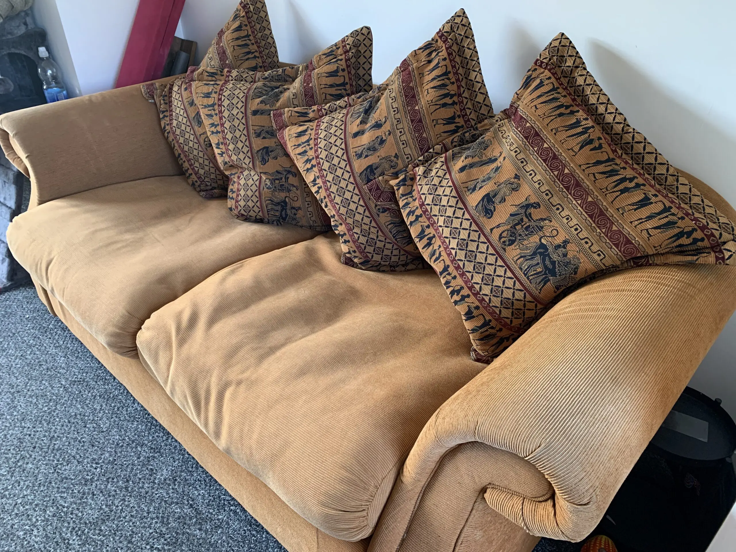 Burnt Orange/Rust Brown 2 seater sofas x 2