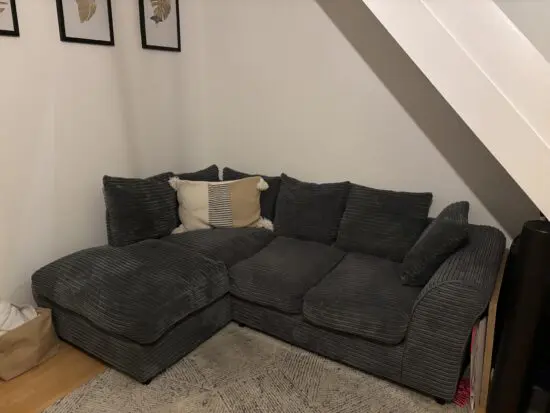 Argos Home Harry Cord Corner Chaise Sofa - Charcoal