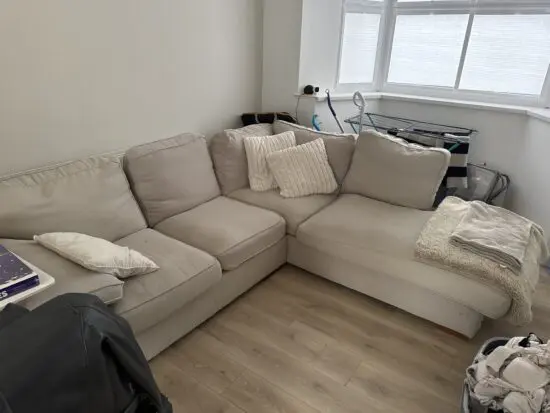 Furniture&Choice Cassie Linen Fabric L Shape Corner Sofa - RHF - Beige