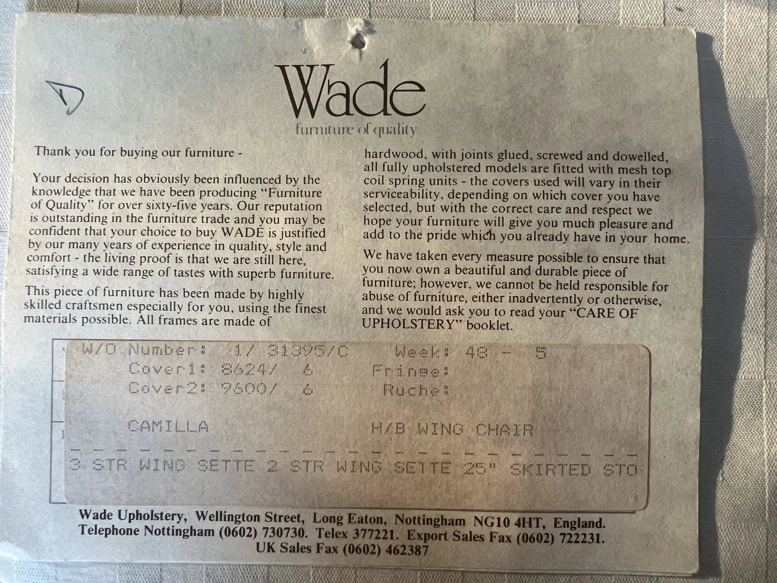 Quality sofa set with footstool.