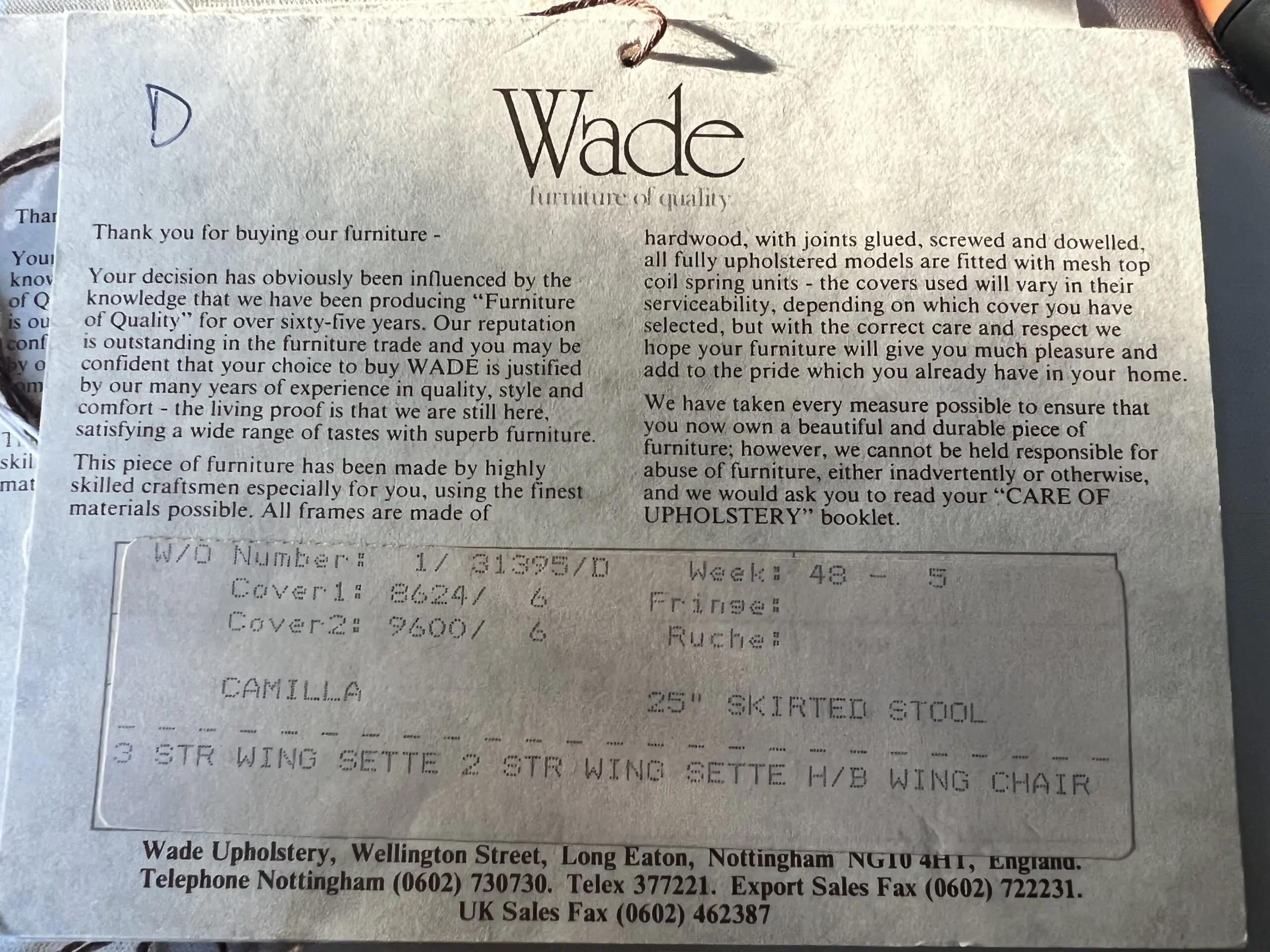 Quality sofa set with footstool.