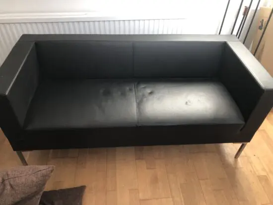 Wayfair faux leather black sofa